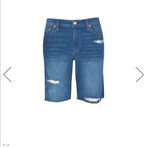 Arden B Distressed Bermuda Denim Shorts, size 4